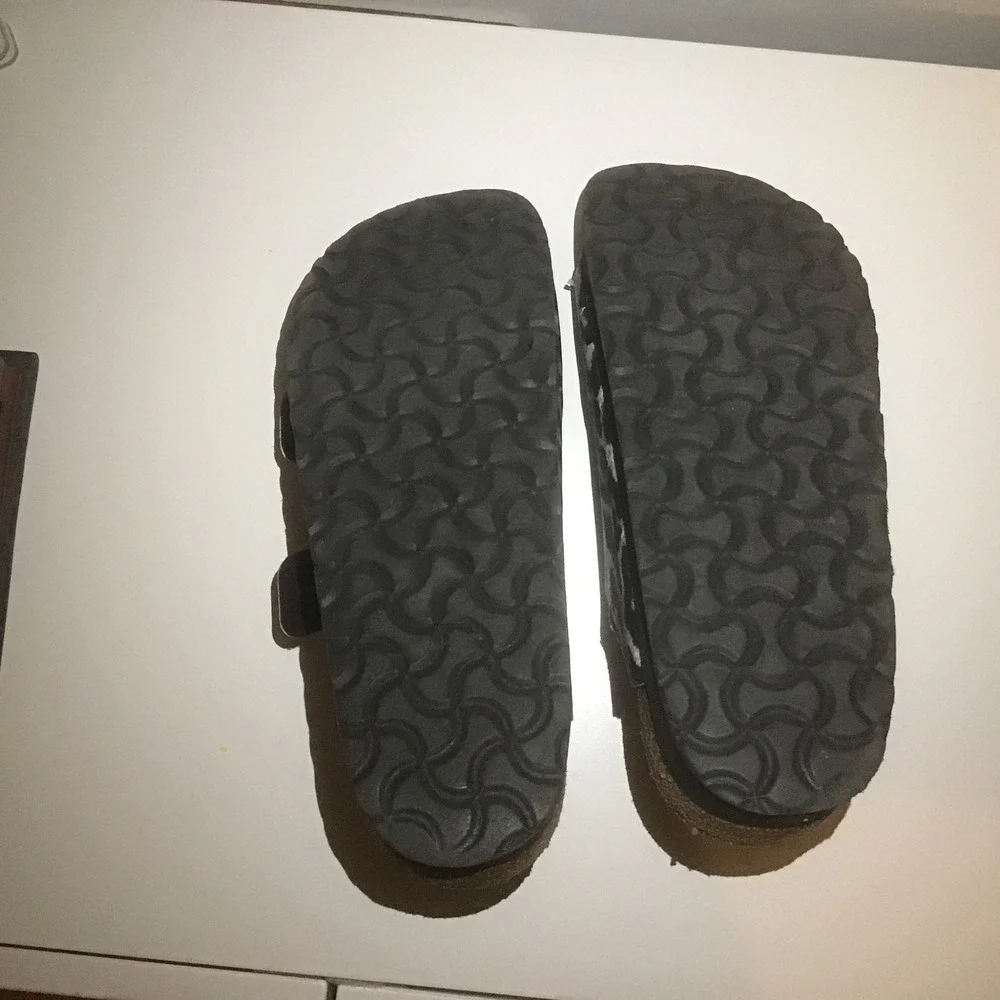 Papillio Birkenstock Arizona Platform Sandals Animal Print Grey Black 39 Narrow